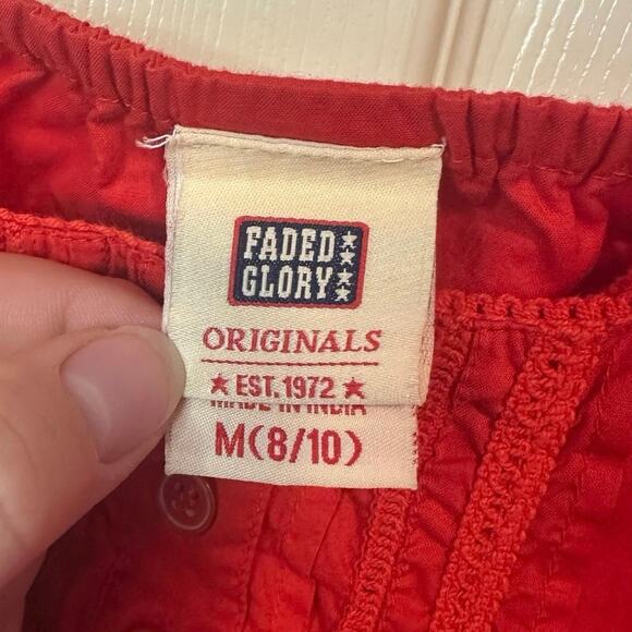 Y2K VTG Faded Glory Sleeveless Babydoll Top Size L Size M Cherry Tomato Preppy - Picture 3 of 6